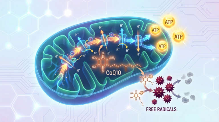 Il ruolo del coenzima Q10 nella produzione di energia cellulare e le evidenze scientifiche sulla sua efficacia nella salute