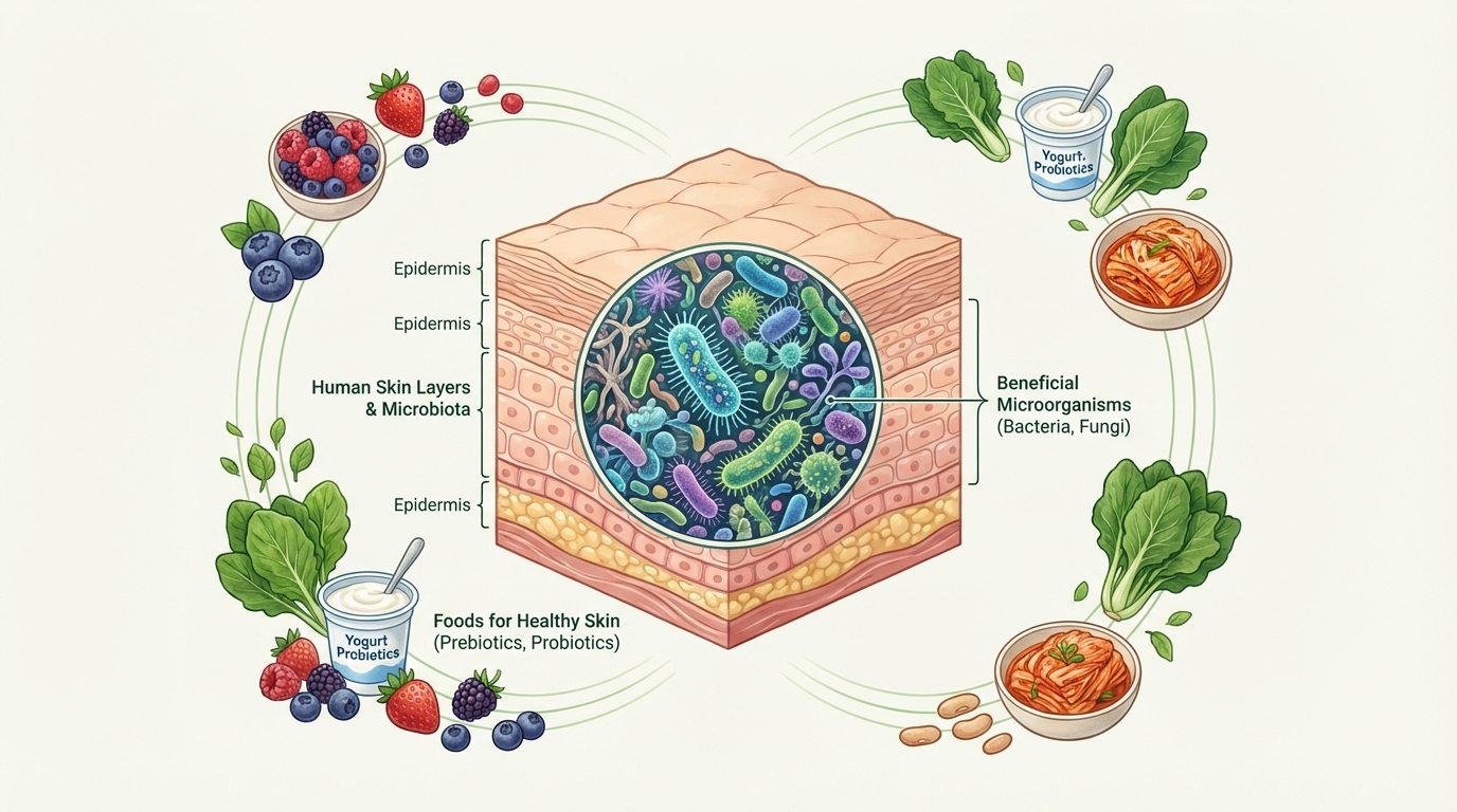 La dieta come fattore chiave nella salute della pelle: l'influenza sulla biodiversità della flora microbica cutanea