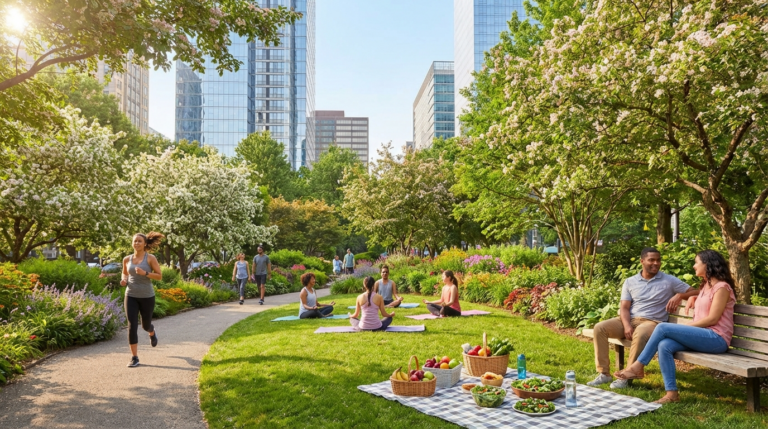 Spazi verdi urbani e nutrizione: un binomio fondamentale per la salute mentale.
