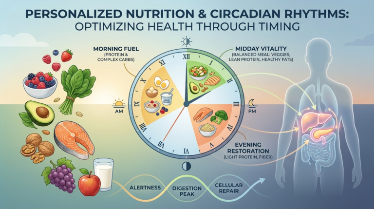 L'orologio biologico e la nutrizione: come i ritmi circadiani influenzano il metabolismo e l'assorbimento dei nutrienti.
