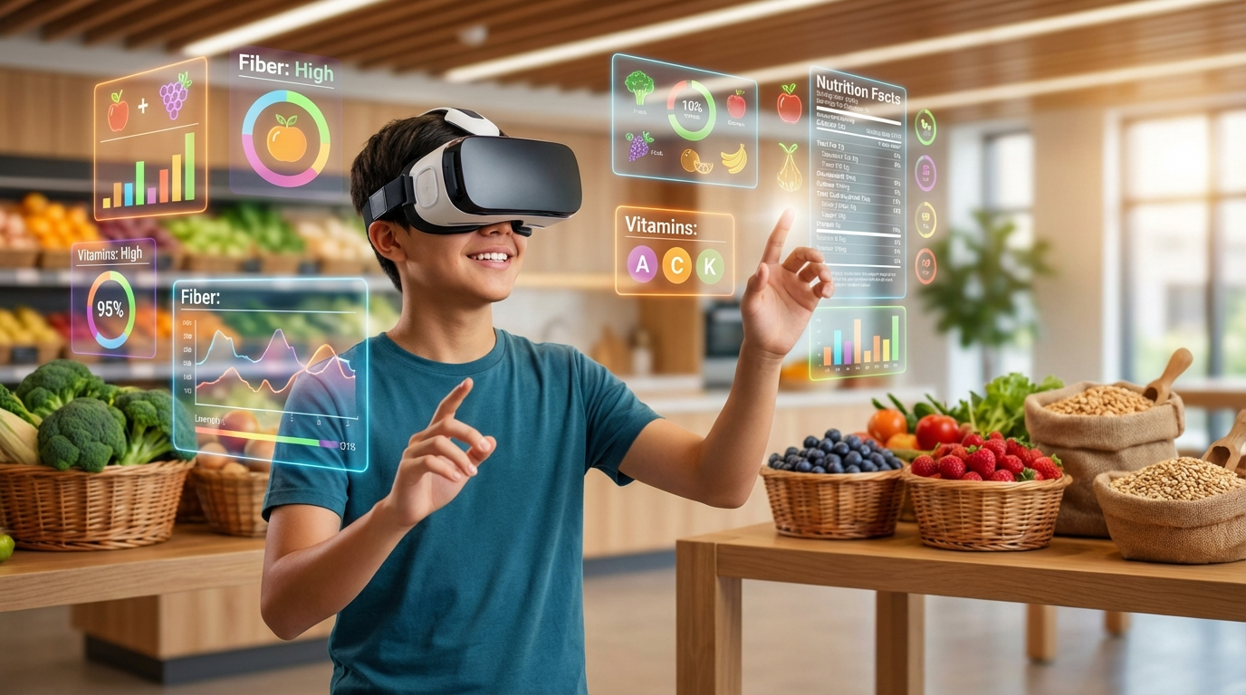 La realtà virtuale come strumento per migliorare l'educazione alimentare e influenzare le scelte nutrizionali dei giovani.