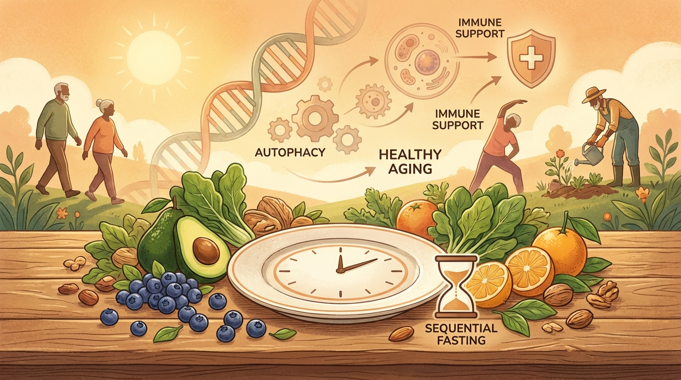 Il digiuno sequenziale promette benefici per il sistema immunitario e un invecchiamento sano secondo le evidenze scientifiche.