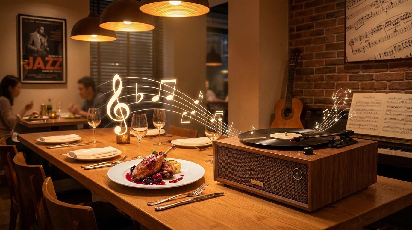 La musica ambientale influisce sui comportamenti alimentari e sulla soddisfazione durante i pasti