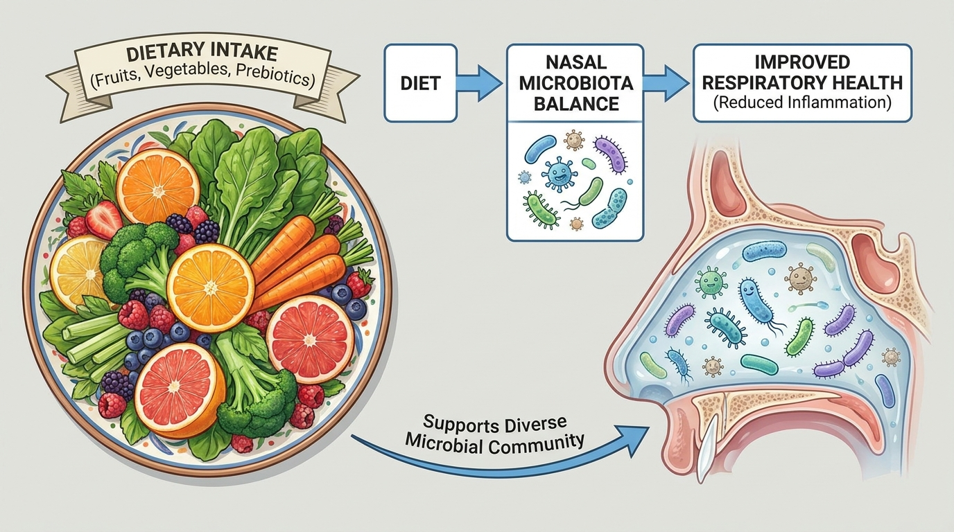 L'alimentazione influisce sul microbiota nasale e sulla salute respiratoria: evidenze e implicazioni cliniche