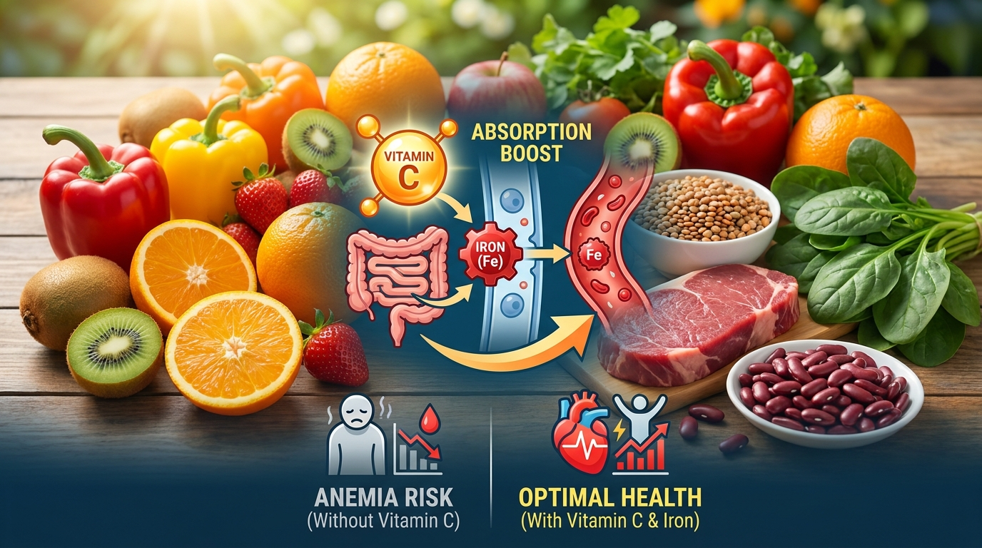 La vitamina C migliora l'assorbimento del ferro e combatte l'anemia