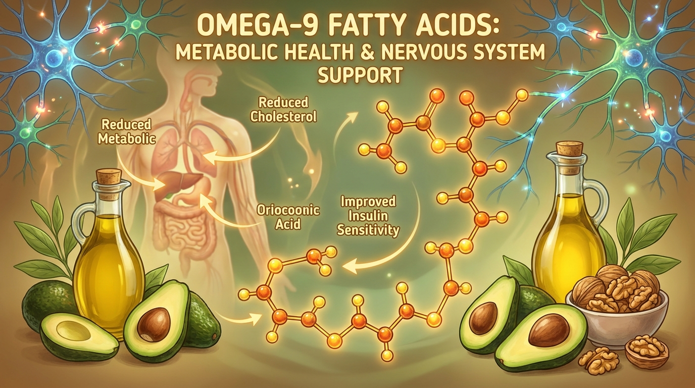 Gli acidi grassi omega-9: vantaggi per la salute metabolica e il sistema nervoso.