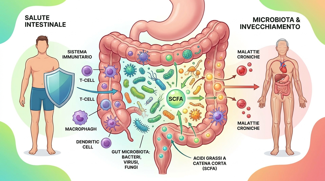 Il microbiota intestinale: un alleato chiave per la salute immunitaria e la prevenzione delle malattie croniche nell'invecchiamento