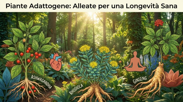 Le piante adattogene e il loro potenziale per la longevità e la salute immunitaria: evidenze scientifiche e considerazioni.